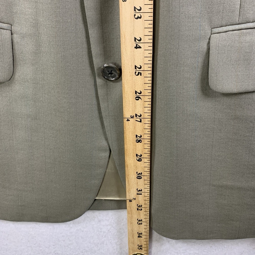 Vintage Burberrys Mens Suit Jacket 42 R Taupe Pin Stripe Lightweight Wool Luxury - Picture 7 of 12